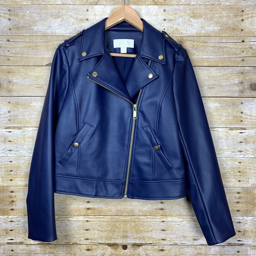 Michael by Michael Kors Moto Jacket Faux Leather - Picture 1 of 5